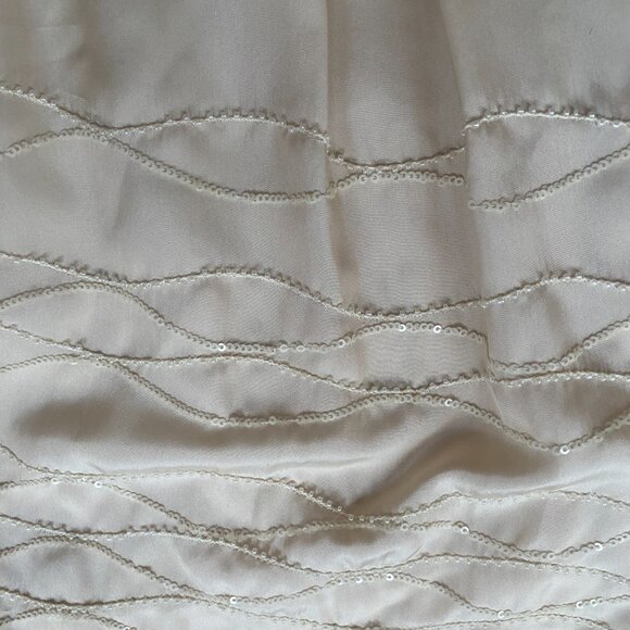 Talbots Ivory Cream Pleated Circle Skirt sequin 10 romantic whimsical soft full - Picture 10 of 14